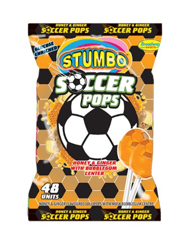 Soccer Pops Honey & Ginger Lollipops 48